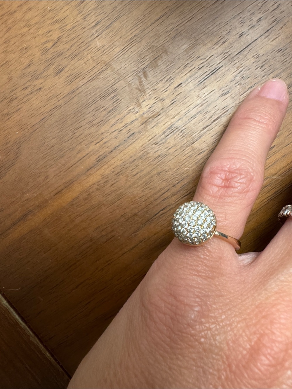 14k Rose Gold ring with diamonds size 3